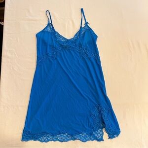 Victoria’s Secret Blue Baby doll slip dress Chemise Camisole Nightgown Medium
